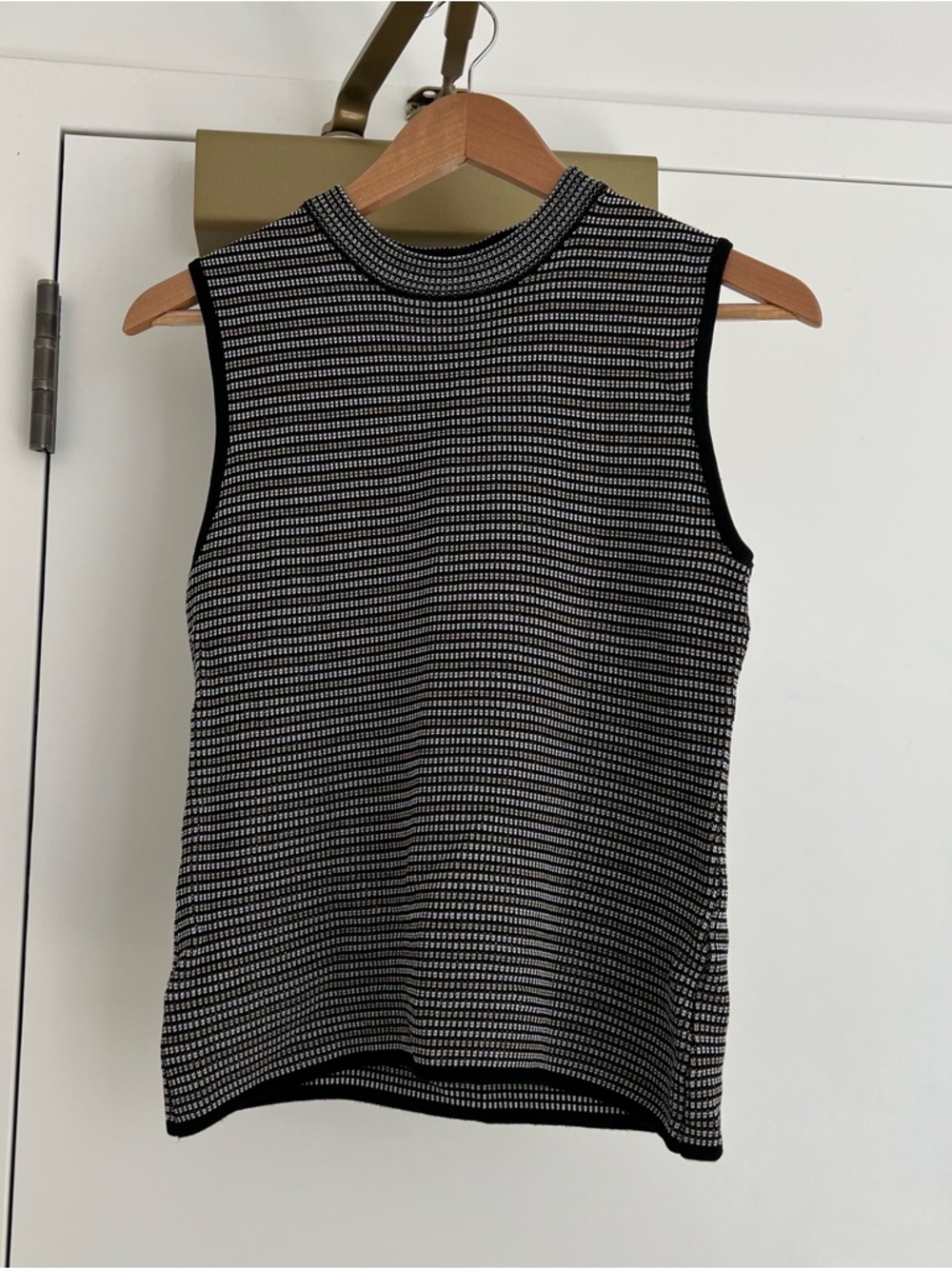 Striped Black & White Sleeveless Knit Tank